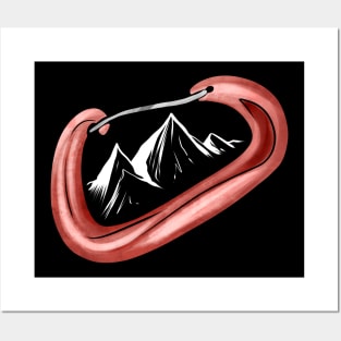 Climbing Secure Mountain Carabiner Sport Camping Posters and Art